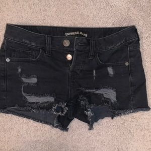 Express distressed short shorts